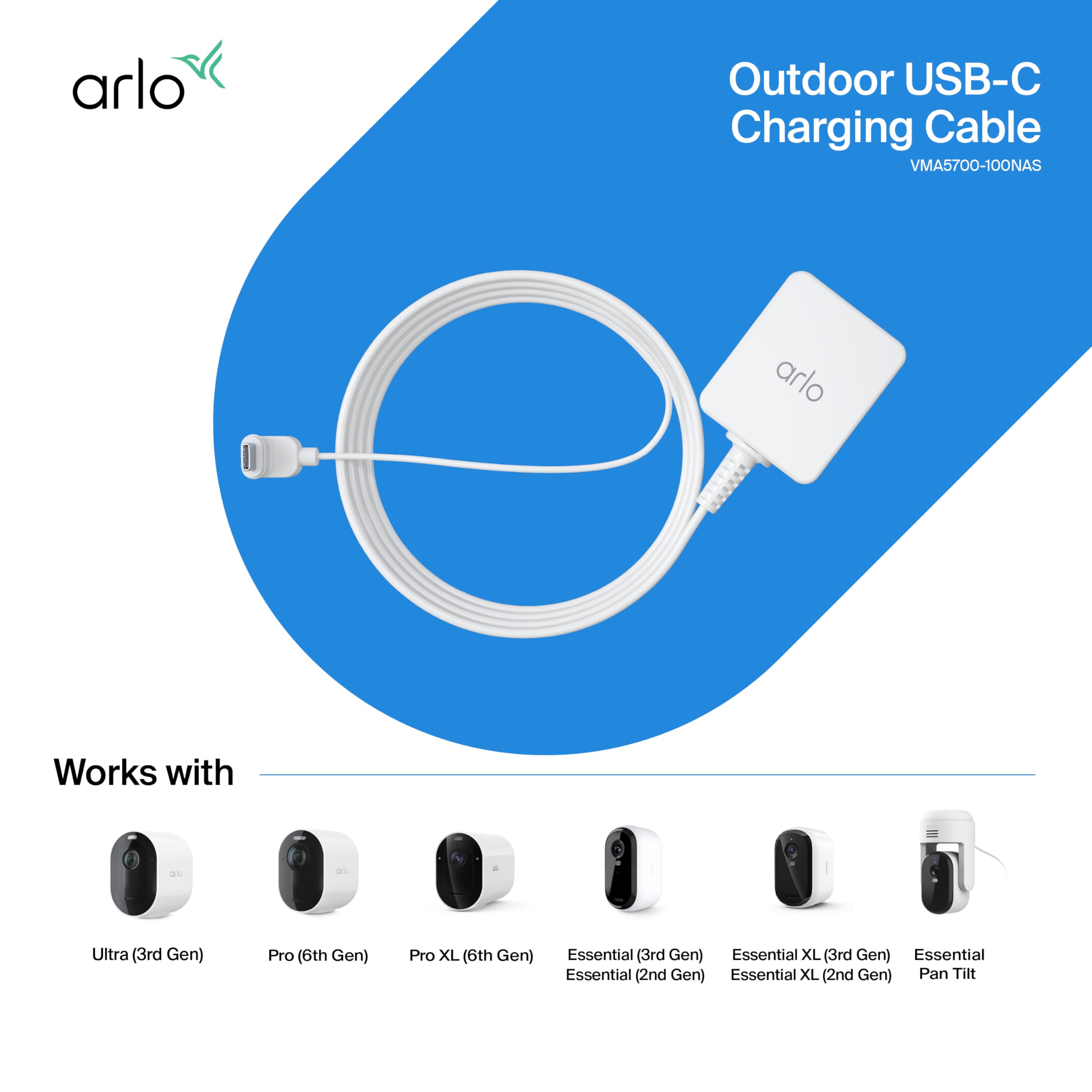 Amazon.com : Arlo Outdoor USB-C Charging Cable, Arlo Certified